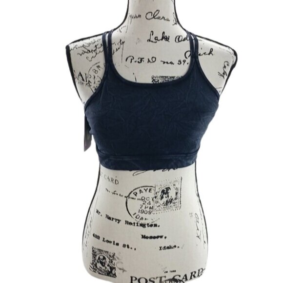 JoyLab Black Onyx Sports Bra Womens Racerback Crop Top Activewear - Picture 1 of 7